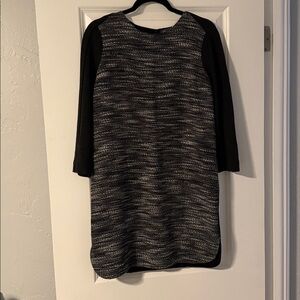 VINCE black textured shift dress